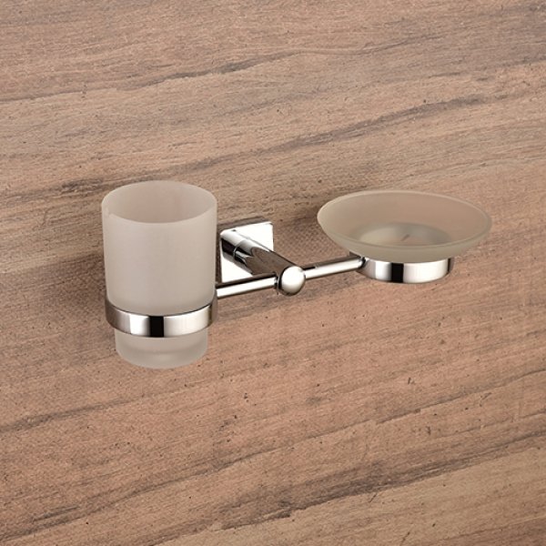 Soap Dish With Tumbler Holder Glass